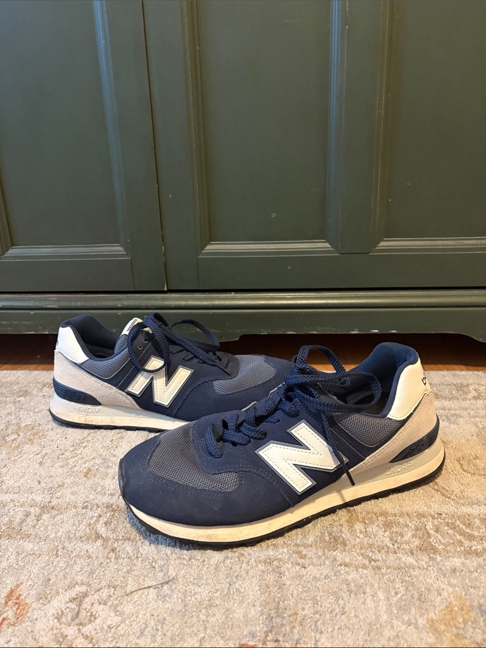 New Balance 574 Men's Blue & White Classic Running Sneakers